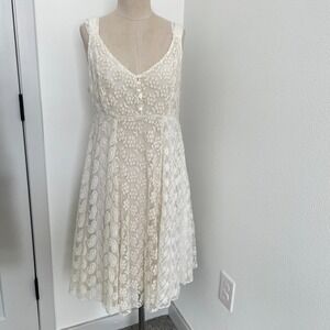 Y2K Ru Apparel Dress Women L Embroidered Coquette Ethereal Boho A Line Fairy